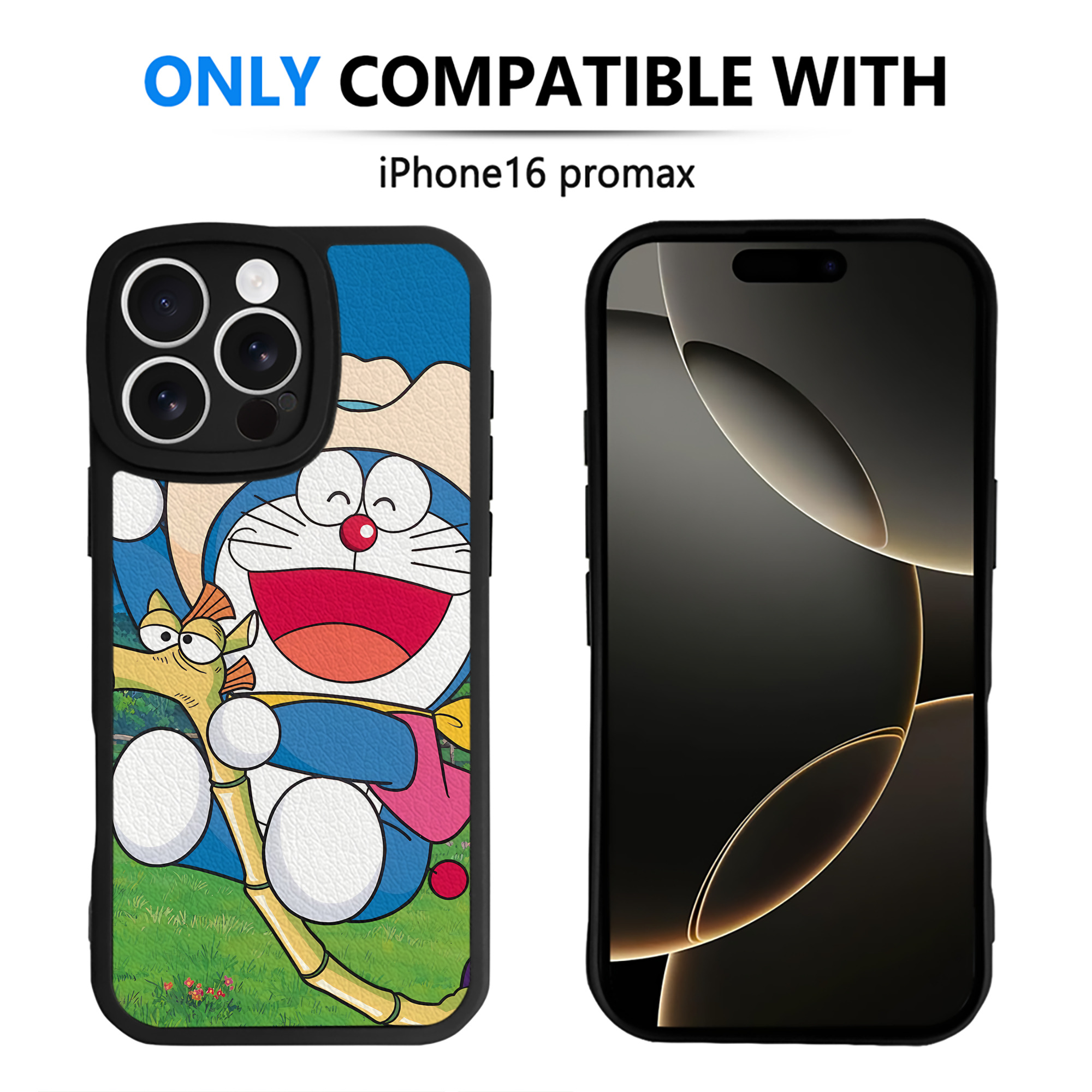 （画像用） ドラえもん Doraemon 【iPhone 16シリーズ対応】シリコンスマホケース（レザー調） 材質：シリコン